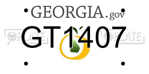 GT1407 Georgia License Plate