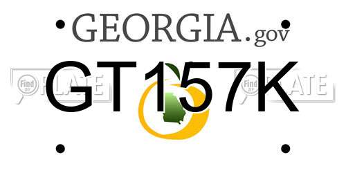 GT157K Georgia License Plate