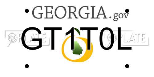 GT1T0L Georgia License Plate