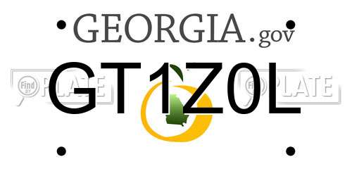 GT1Z0L Georgia License Plate