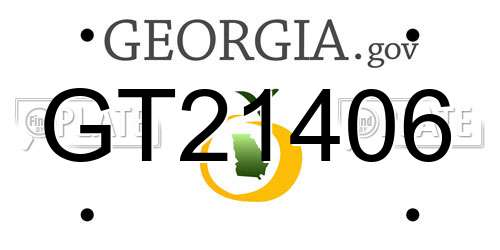 GT21406 Georgia License Plate