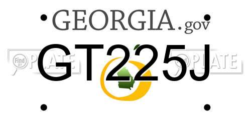 GT225J Georgia License Plate