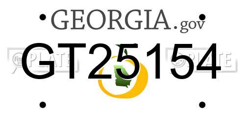 GT25154 Georgia License Plate