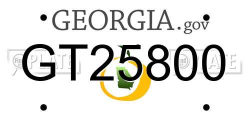 GT25800 Georgia License Plate