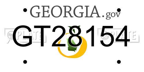 GT28154 Georgia License Plate