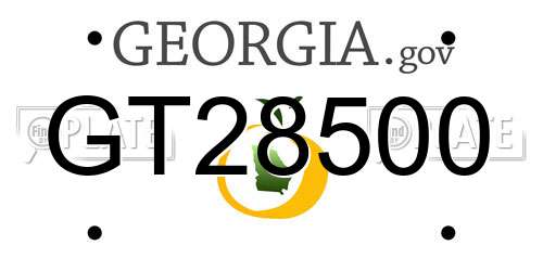 GT28500 Georgia License Plate