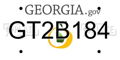 GT2B184 Georgia License Plate