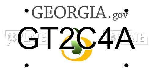 GT2C4A Georgia License Plate