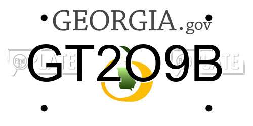 GT2O9B Georgia License Plate