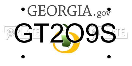 GT2O9S Georgia License Plate