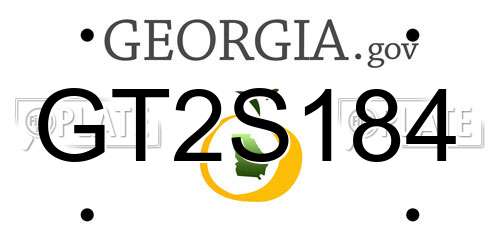 GT2S184 Georgia License Plate