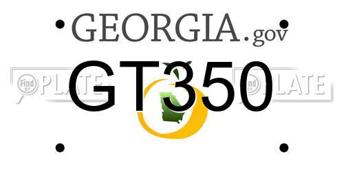 GT350 Georgia License Plate