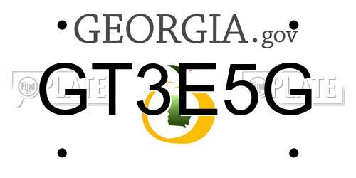 GT3E5G Georgia License Plate