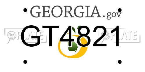 GT4821 Georgia License Plate