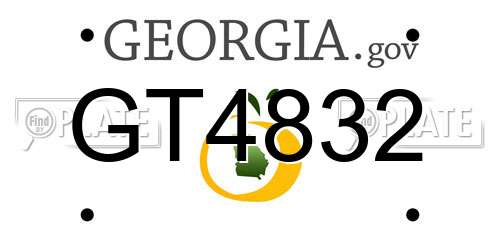 GT4832 Georgia License Plate