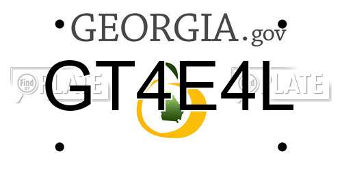 GT4E4L Georgia License Plate