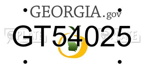 GT54025 Georgia License Plate