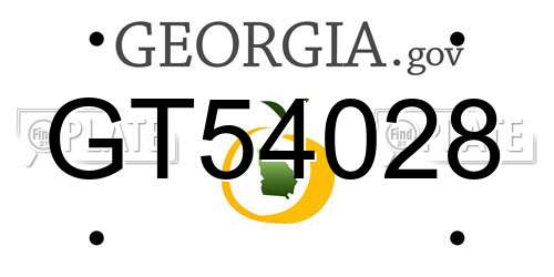GT54028 Georgia License Plate