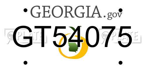 GT54075 Georgia License Plate