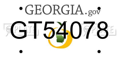 GT54078 Georgia License Plate