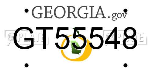 GT55548 Georgia License Plate