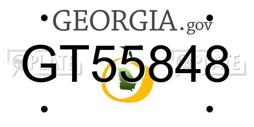 GT55848 Georgia License Plate