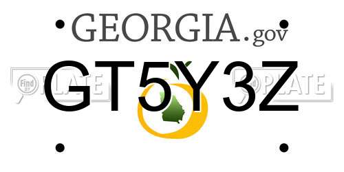 GT5Y3Z Georgia License Plate