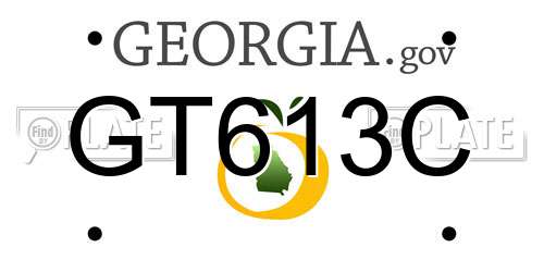 GT613C Georgia License Plate