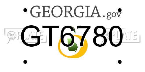 GT6780 Georgia License Plate