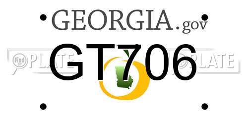 GT706 Georgia License Plate