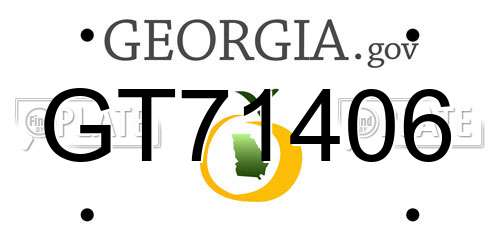 GT71406 Georgia License Plate
