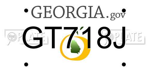 GT718J Georgia License Plate