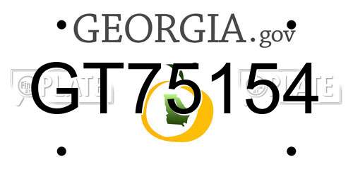 GT75154 Georgia License Plate