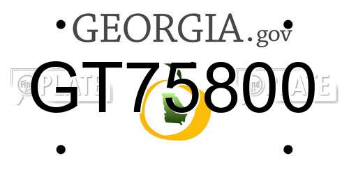 GT75800 Georgia License Plate