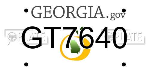 GT7640 Georgia License Plate