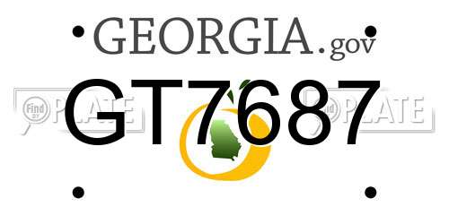 GT7687 Georgia License Plate