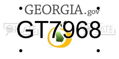 GT7968 Georgia License Plate
