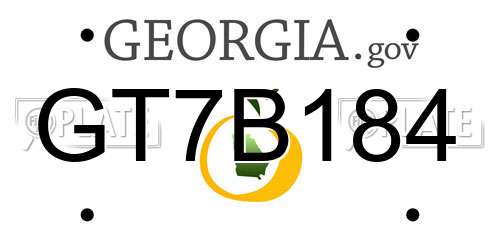 GT7B184 Georgia License Plate