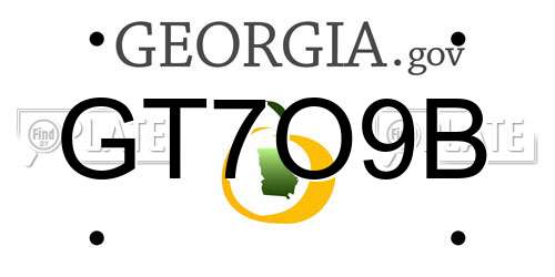 GT7O9B Georgia License Plate