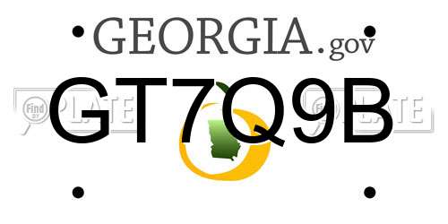 GT7Q9B Georgia License Plate