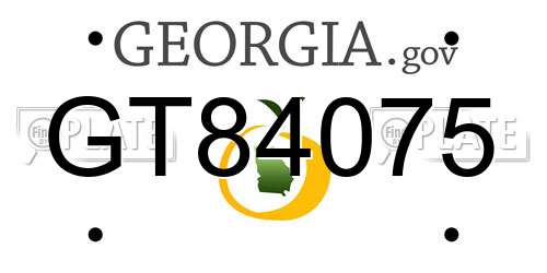 GT84075 Georgia License Plate