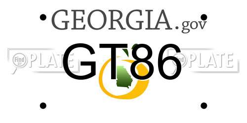 GT86 Georgia License Plate