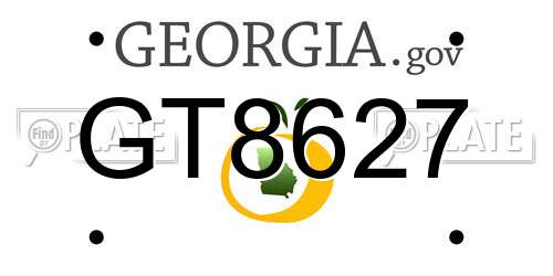 GT8627 Georgia License Plate