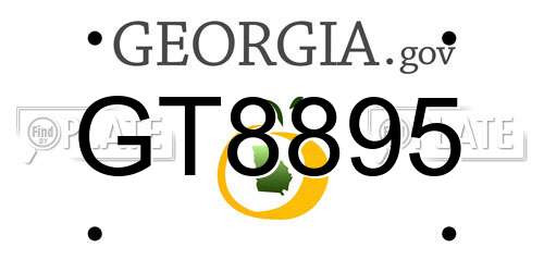 GT8895 Georgia License Plate