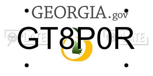 GT8P0R Georgia License Plate
