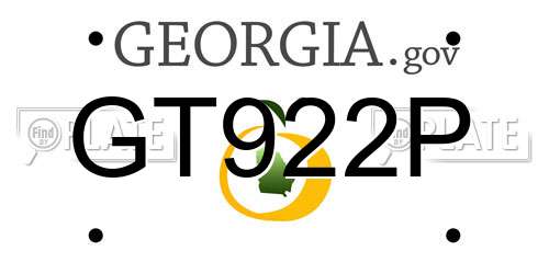 GT922P Georgia License Plate