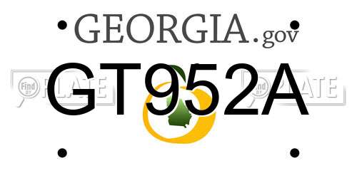 GT952A Georgia License Plate