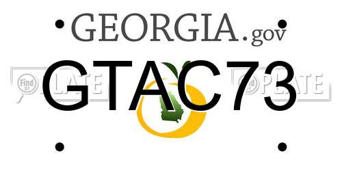 GTAC73 Georgia License Plate