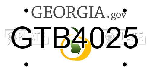 GTB4025 Georgia License Plate