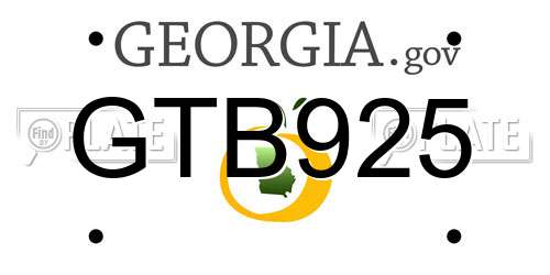 GTB925 Georgia License Plate